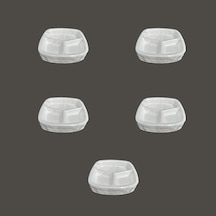 Dağyüce Tek Kullanımlık Köpük 3 Bölmeli Tabldot Köpük Tabak - 23.5x25 Cm. - 10 Adetlik 5 Paket 15x9