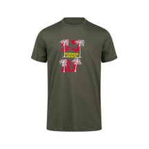 2as Alex Baskılı Erkek Sıfır Yaka T-shirt 047 Haki