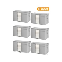 Serstil 6 Adet Pencereli Yastık Yorgan Hurcu 75 X 40 X 40 Cm Antrasit A-6y