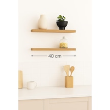 Yankı-BYEG 2li 40 cm Safir Meşe Mdf Gizli Bağlantı Duvar Rafı Kitaplık