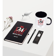 Kişiye Özel Öğretmenler Gününüz Kutlu Olsun Temalı Siyah Defter K N11.756
