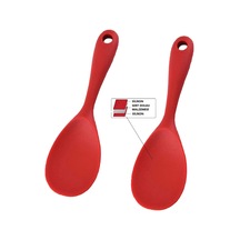 Burcummm 2 Adet Silikon Sert Uçlu Kısa Pilav Kaşığı Kırmızı