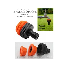 3 Farklı Ölçülü Bahçe Hortum Bağlantı Adaptörü 1/2" - 3/4" - 1" Uyumlu Hortum Eki Musluk Eki Md306 Diğer