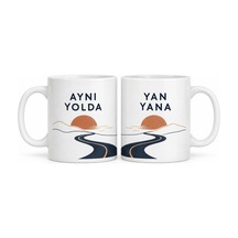 Bezos Aynı Yolda Yan Yana 2'li Porselen Kupa Seti - Model 288 Dlra