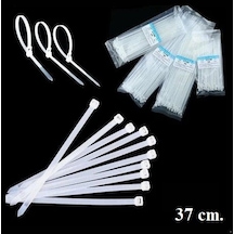 Beyaz Cırt Plastik Kelepçe 37 cm Kablo Bağı - 3.6*370mm 100 adet
