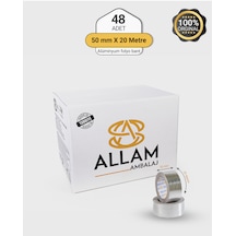 1 Koli 48 Adet Alüminyum Folyo Su Hava Yağ Kesici İzolasyon Bandı 50mm X 20 Mt Isıya Dayanıklı Bant