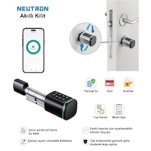 NEUTRON NTL-SC-02FKPB PARMAK İZİ, ŞİFRE, KARTLI AKILLI KAPI KİLİDİ SİYAH
