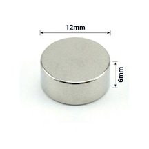 25 Adet - 12x6 Mm Neodyum Mıknatıs Neodim Magnet Yuvarlak