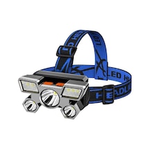 Yaban Mersini Yc Led Far Güçlü Işık Süper Parlak Kafaya Monte El Feneri Açık Şarj Edilebilir Gece Balıkçılık Far 5 Işık Kaynakları Mor