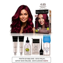 Sea Color Set Saç Boyası 4.65 Şarap Kızılı 2 Li +pratik Boya Kabı