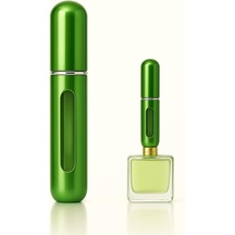 Parfüm Şişesinden Çanta Içi Mini Doldurulabilir Seyahat Cep Yedek Parfüm Şişesi 5 Ml, Makyaj Organizer, 1 Adet Yeşil