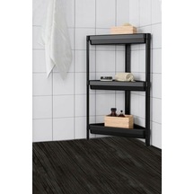 3 Katlı Köşeli Banyo Rafı Siyah
