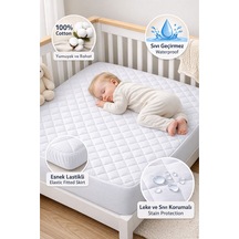 Formeya Pamuk Kapitone Fitted Sıvı Geçirmez Bebek Çocuk Alezi