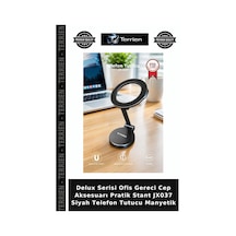 Delux Serisi Ofis Gereci Cep Aksesuarı Pratik Stant Jx037 Siyah Telefon Tutucu Manyetik