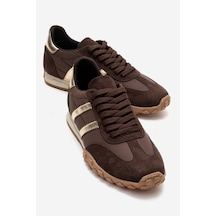 Flux Kahverengi Süet Kadın Günlük Sneaker Kahverengi