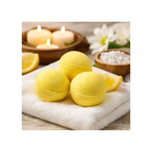 3 Adet 50 Gr. Limon Kokulu Banyo Topu, Nem Bombası, Banyo Bombası, Manikür Ve Pedikür Topu Diğer