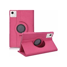 Huawei Honor Pad X9a 360 Tablet Deri Kılıf - Pembe Arka Kapak