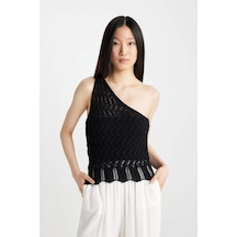 DeFacto Fitted Tek Omuzlu Kroşe Siyah Atlet C8981AX24SMBK27