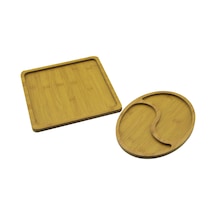 Ahşap Sunum Tepsisi - Kare Ve Dalgalı Oval Model