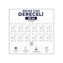 Beher Cam Dereceli 25 Ml 12 Adet