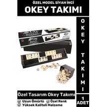 Özel Model Uzun Ömürlü Dayanıklı Aile Ev Arkadaş Kahve Cafe Oyun Takımı Siyah İnci 101 Okey Takımı