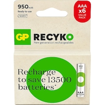 Gp 6x 950 Mah Şarj Edilebilir Aaa Boy İnce Pil