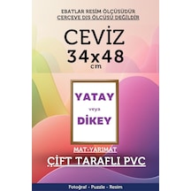 Kahverengi-22mm-34x48 Cm Mat Pvc Li Camsız Fotoğraf 500 Parça Puzzle Belge Çerçeve Yatay Dikey Asılabilme.