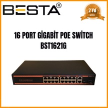 Bst-1621g Besta 16 Port 10/100 Poe + 2 Port 1000 Uplink Switch