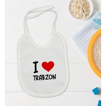 BK Kids I Love Trabzon Tasarımlı Bebek Mama Önlüğü - Model 1