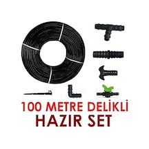 100 Metre Kendinden Delikli Damla Sulama Sistemi Ek Parçaları Damlama Borusu