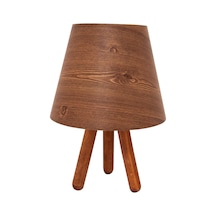 Tripod Abajur Masa Lambası Ahşaplı Kahverengi