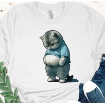 Kozia Outdoors Malkoçbey Sisman Kedi Figürlü T-shirt Beyaz