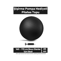 İ Dayanıklı Mini Gymball 20cm Siyah Pilates Topu Şişirme Pompa