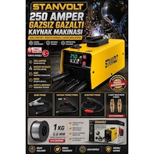 250 Amper Gazsız Gazaltı Kaynak Makinası Mıg/mma İnverter Kaynak Makinesi 220v Yerli Üretim 1 Kg 0.8