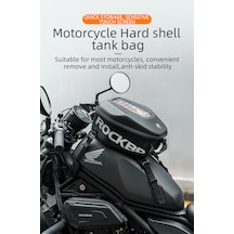 Rockbros 7l Sert Kabuk Hard Shell Bölmeli Motosiklet Tank & Kuyruk Çantası Alüminyum - Siyah