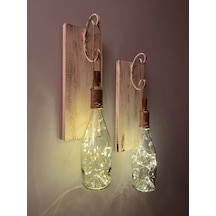 Tıpa peri Led Işıklı cam Şampanya şişesi Duvar Aplik 2'li Set