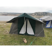 Tmç KAPI SİNEKLİKLİ  2+0 Double Kamp Çadırı 4-6 Kişilik - Yeşil