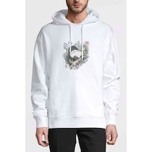 Komşum My Neighbor Totoro Baskılı Beyaz Erkek Örme Kapşonlu Sweat (531036714)