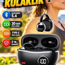Açık Kulak Kablosuz Bluetooth 5.4 Kulaklık Type-c Hızlı Şarj, 30 Saat Kullanım 00