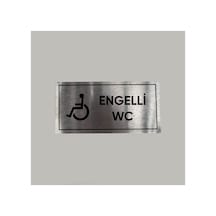 Aluminyum Kapı İsimliği Engelli Wc Yazılı Arkası Yapışkanlı 10x20 Cm