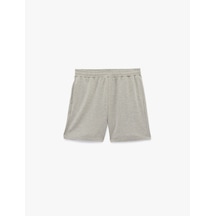 Koton Modal Karışımlı Cepli Beli Lastikli Spor Şort Gri Melanj 6sam40092nk