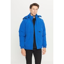 AC&Co / Altınyıldız Classics Erkek Saks Standart Fit Normal Kesim Kapüşonlu Dik Yaka Yan Cepli Casual Mont Saks