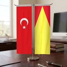 Babür İmparatorluğu Ve Türk Bayrağı Kırlangıç T Tipi Masa Bayrak Takımı Diğer