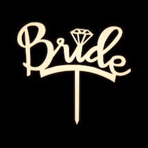Bride Altın Pleksi Pasta Süsü