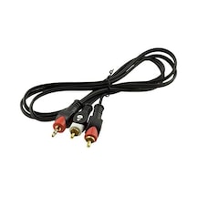 Parcbeny 9486 2 Rca Erkek + 3.5 Mm Stereo Erkek 1.5 Metre Gold 1.kalite Kablo Belirtilmemiş