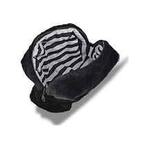 Siyah Peluş Organizer Makyaj Çantası-450