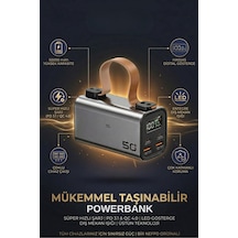 50.000mah Powerbank Pd100w Hızlı Şarj El Fenerli Gri - 928393148 Gri