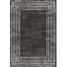 Çam Halı Gloria Td954 Siyah Art Deco Modern Desen Dokuma Saçaklı Kilim