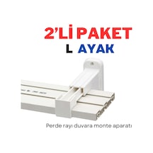 Fırat Perde Rayı Korniş L Ayak Duvara Montaj Askı Aparatı 2 Adet