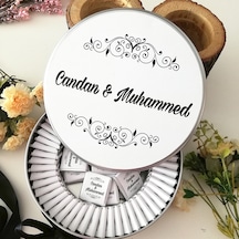 Nişan Nikah Söz Madlen Çikolatası Metal Kutu Beyaz 100'lü